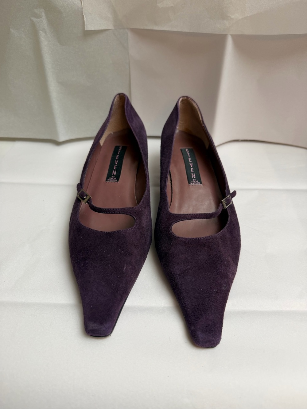 Steven Madden Purple Suede Pointed Mary Jane Heels